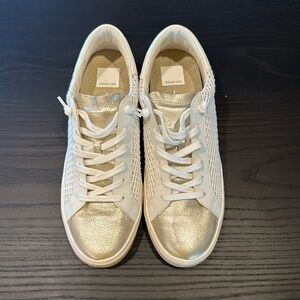 Dolce Vita Gold and White Sneakers